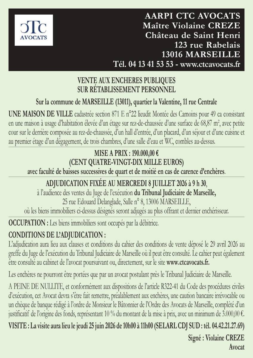VENTE AUX ENCHERES MARSEILLE 