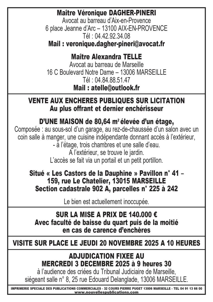 Avocat enchères immobilières à Salon-de-Provence (13)