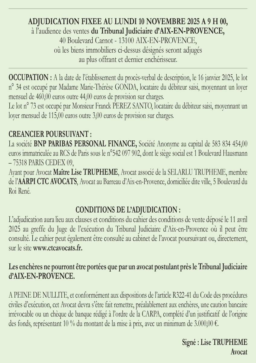 VENTE AUX ENCHERES AIX EN PROVENCE
