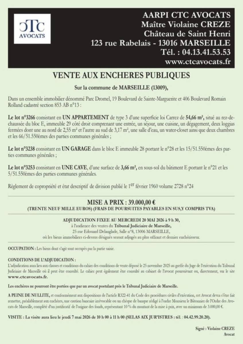 VENTE AUX ENCHERES MARSEILLE