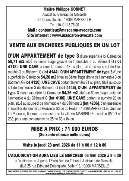 VENTE AUX ENCHERES MARSEILLE