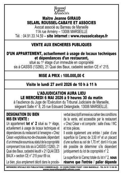 VENTE AUX ENCHERES MARSEILLE 