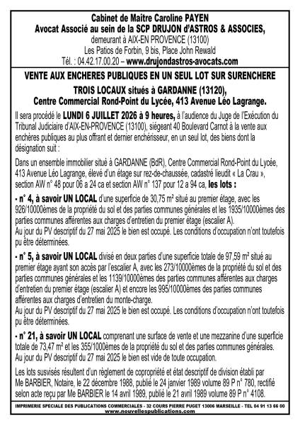 VENTE AUX ENCHERES AIX EN PROVENCE