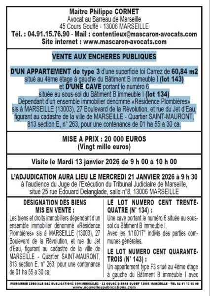 VENTE AUX ENCHERES MARSEILLE