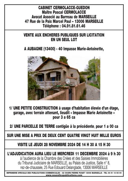 VENTE AUX ENCHERES DU 11/12/24 13400 AUBAGNE