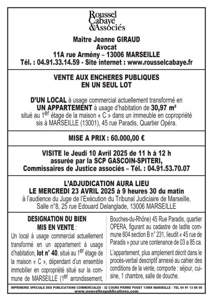 vente aux enchères Marseille