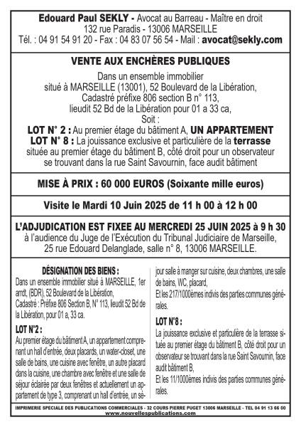 VENTE AUX ENCHERES MARSEILLE