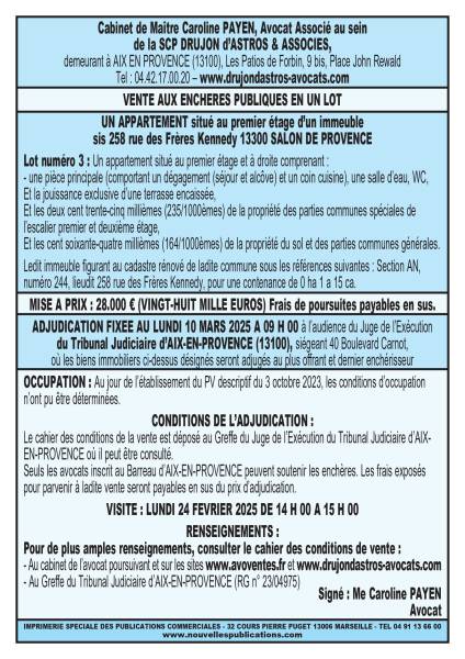 VENTE AUX ENCHERES AIX EN PROVENCE