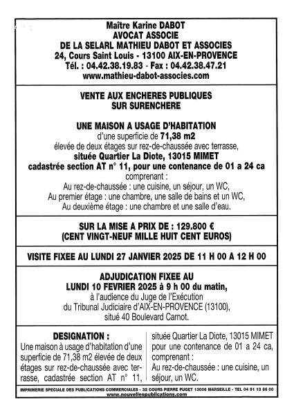 VENTE AUX ENCHERES DU 10/02/2025
