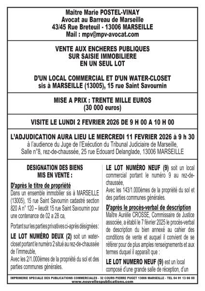 VENTE AUX ENCHERES MARSEILLE