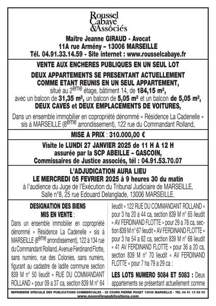 vente aux enchères 13008 Marseille 