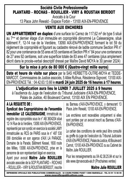 VENTE AUX ENCHERES AIX EN PROVENCE