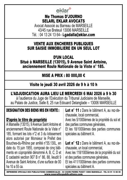 VENTE AUX ENCHERES MARSEILLE