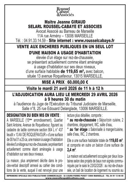 VENTE AUX ENCHERES MARSEILLE