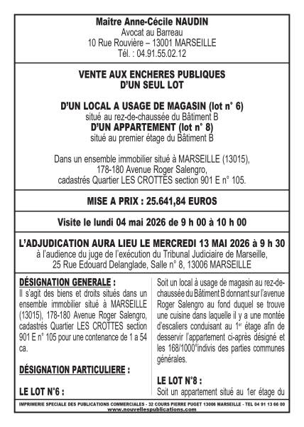 VENTE AUX ENCHERES MARSEILLE