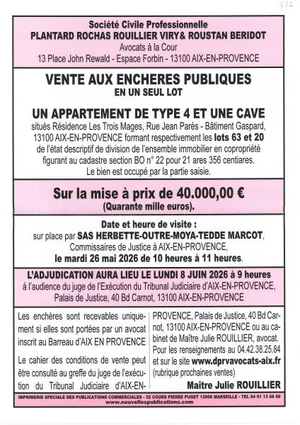 VENTE AUX ENCHERES AIX EN PROVENCE