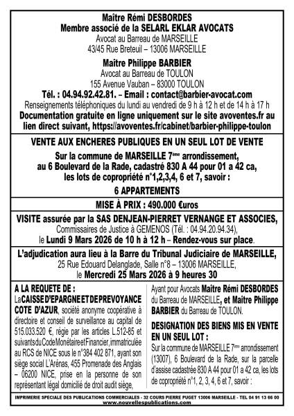 VENTE AUX ENCHERES MARSEILLE 
