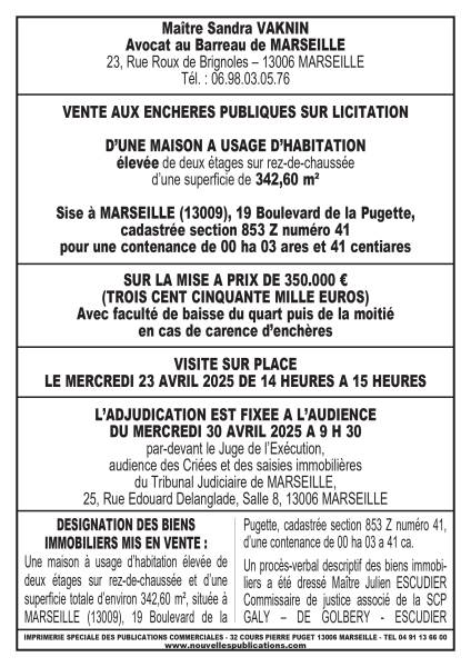 VENTE AUX ENCHERES MARSEILLE