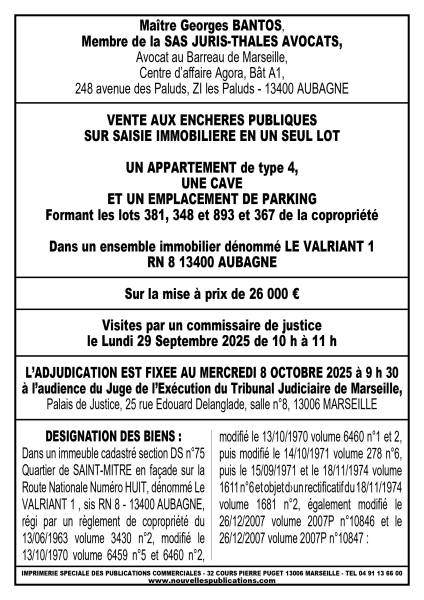 VENTE AUX ENCHERES MARSEILLE 