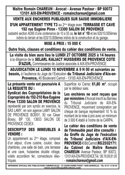 VENTE AUX ENCHERES AIX EN PROVENCE
