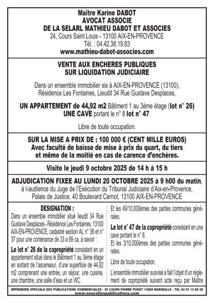 VENTE AUX ENCHERES AIX EN PROVENCE