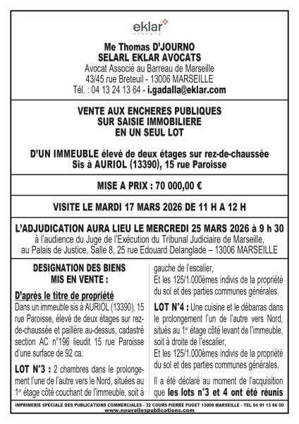 VENTE AUX ENCHERES MARSEILLE 