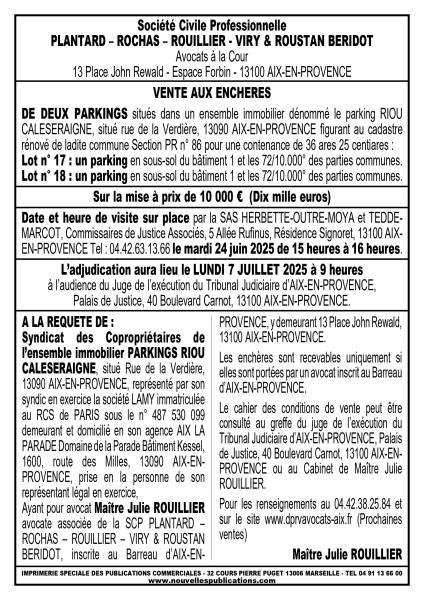 VENTE AUX ENCHERES AIX EN PROVENCE