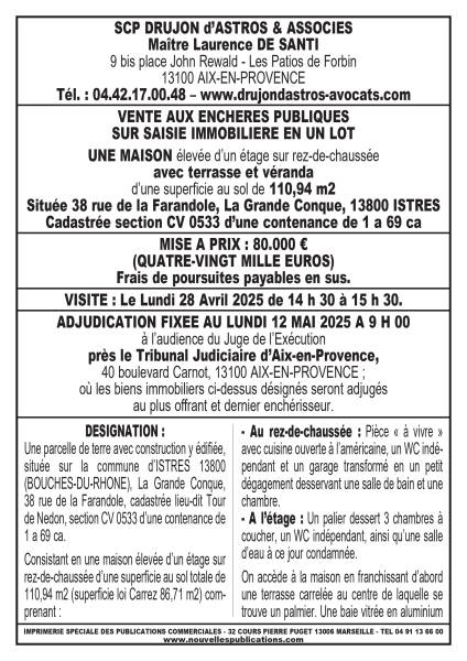 VENTE AUX ENCHERES AIX EN PROVENCE